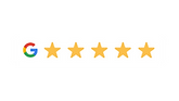 Ícone de avaliação do Google meu negócio 5 estrelas.