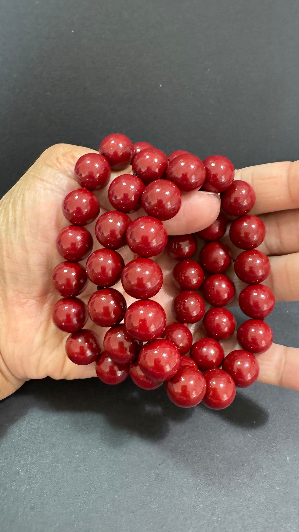 Thumbnail: Cinnabar 12MM bead size bracelet small wrist size sold per piece 