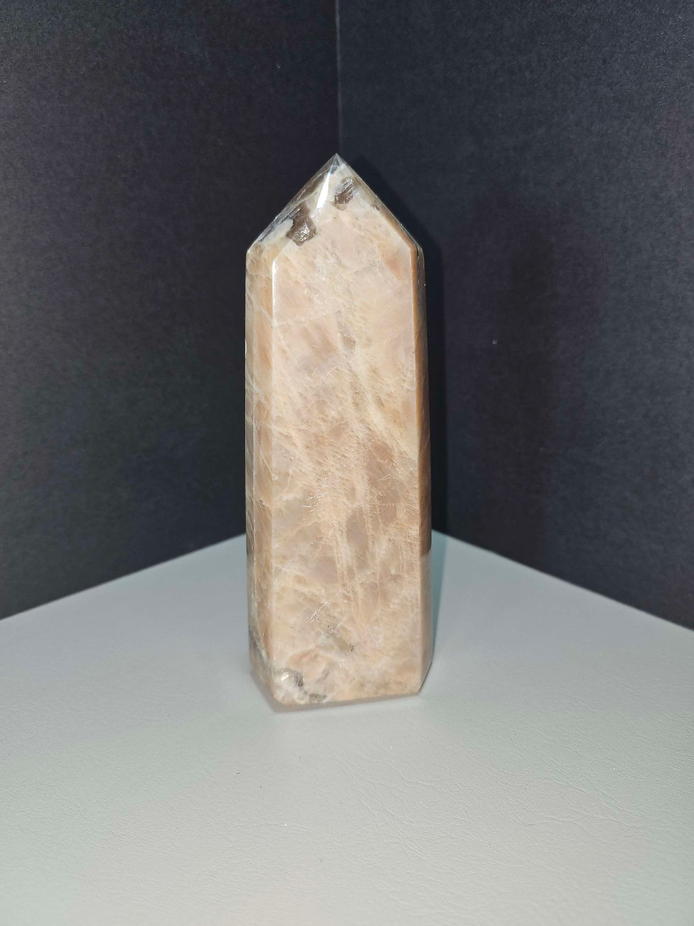 Thumbnail: Peach Moonstone 242grams 4.8 inches tall