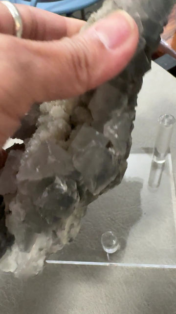 Thumbnail: Juicy Fluorite specimen with holder 421 grams 6.25” long 