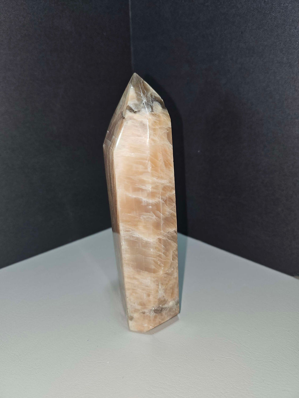 Thumbnail: Peach Moonstone 242grams 4.8 inches tall