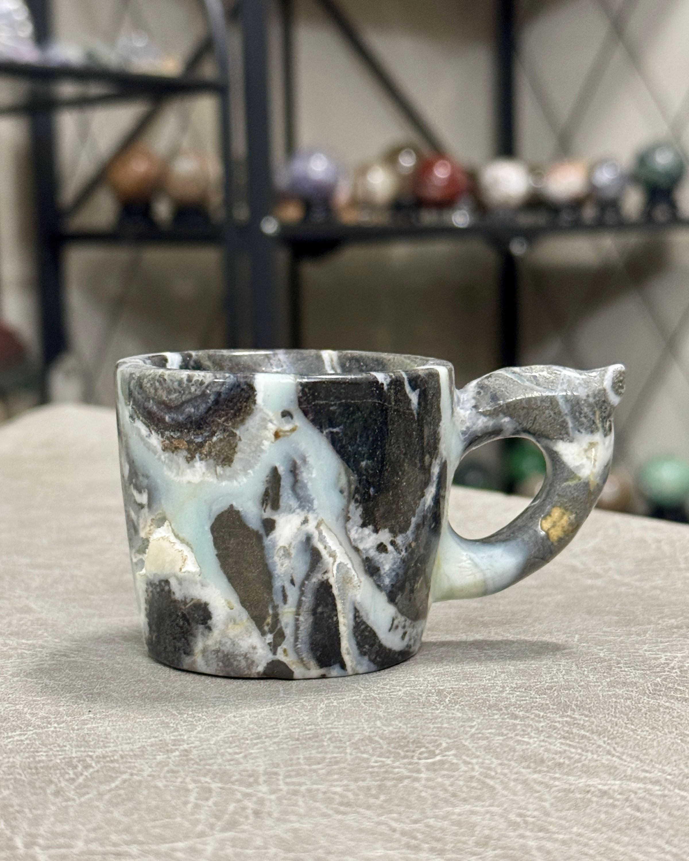 Caribbean Calcite with Pyrite demitasse cup