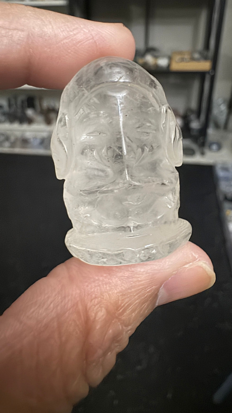 Clear Quartz Ganesha carving