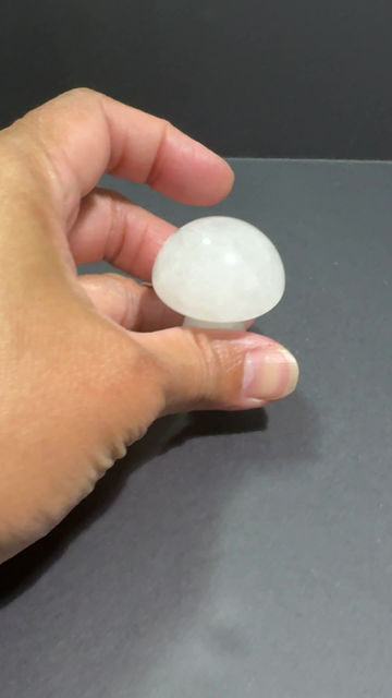 Thumbnail: Milky Clear Quartz mushroom carving 2” tall 