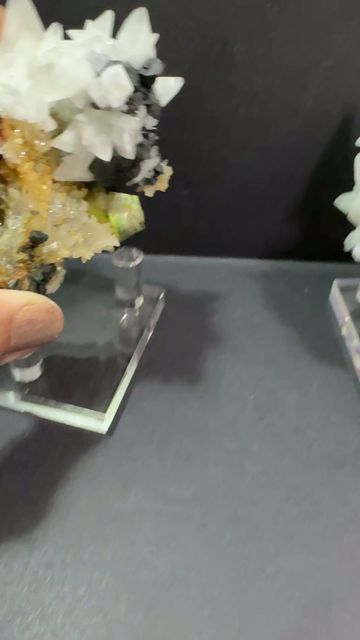 Thumbnail: Chalcopyrite Dog Tooth Calcite Galena with holder 6.5cm x 6cm  155grams
