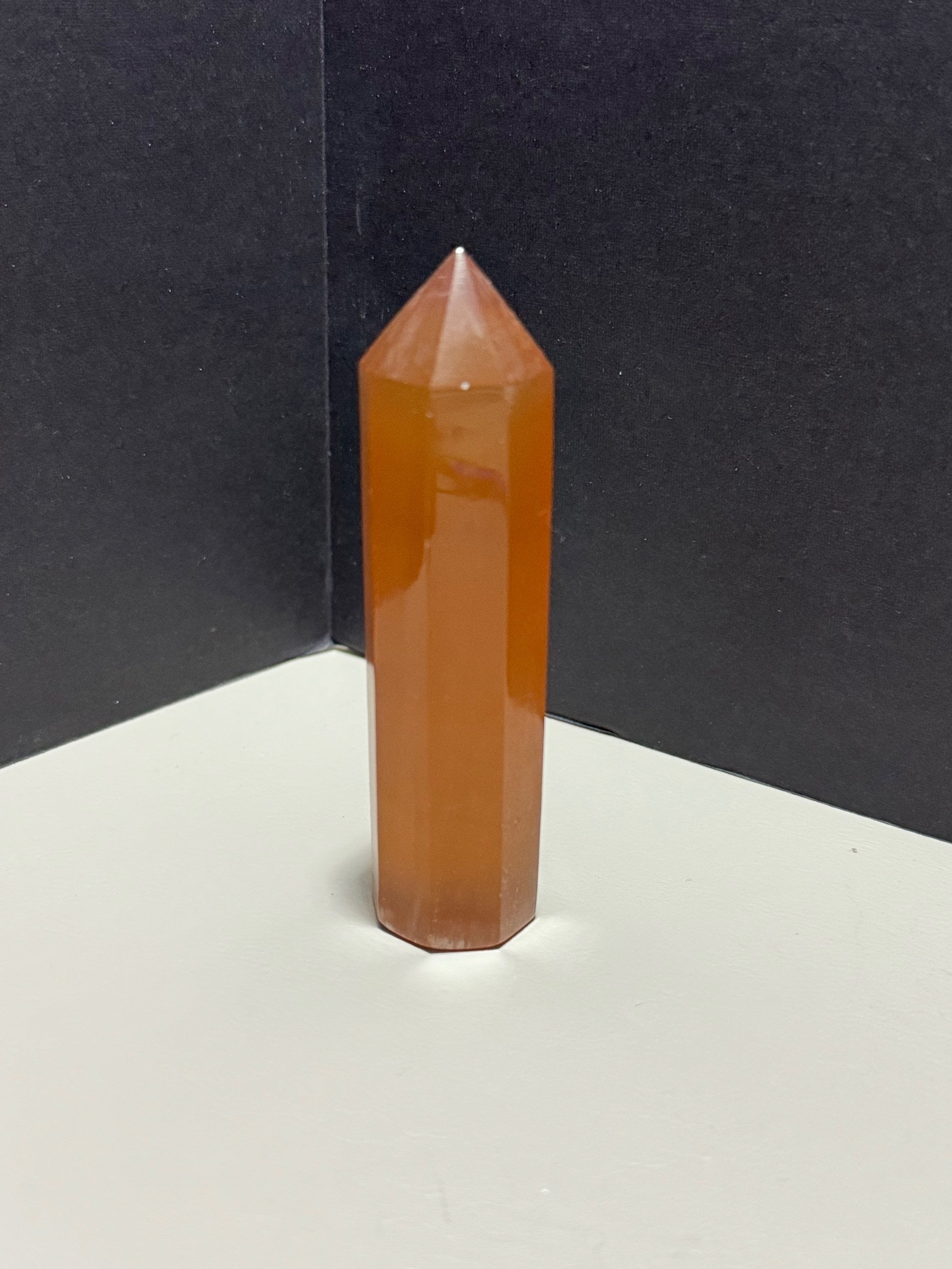 Honey Calcite tower from Pakistan 4” tall 125 grams 