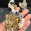 Thumbnail: Chalcopyrite Dog Tooth Calcite Galena with holder 6.5cm x 6cm  155grams