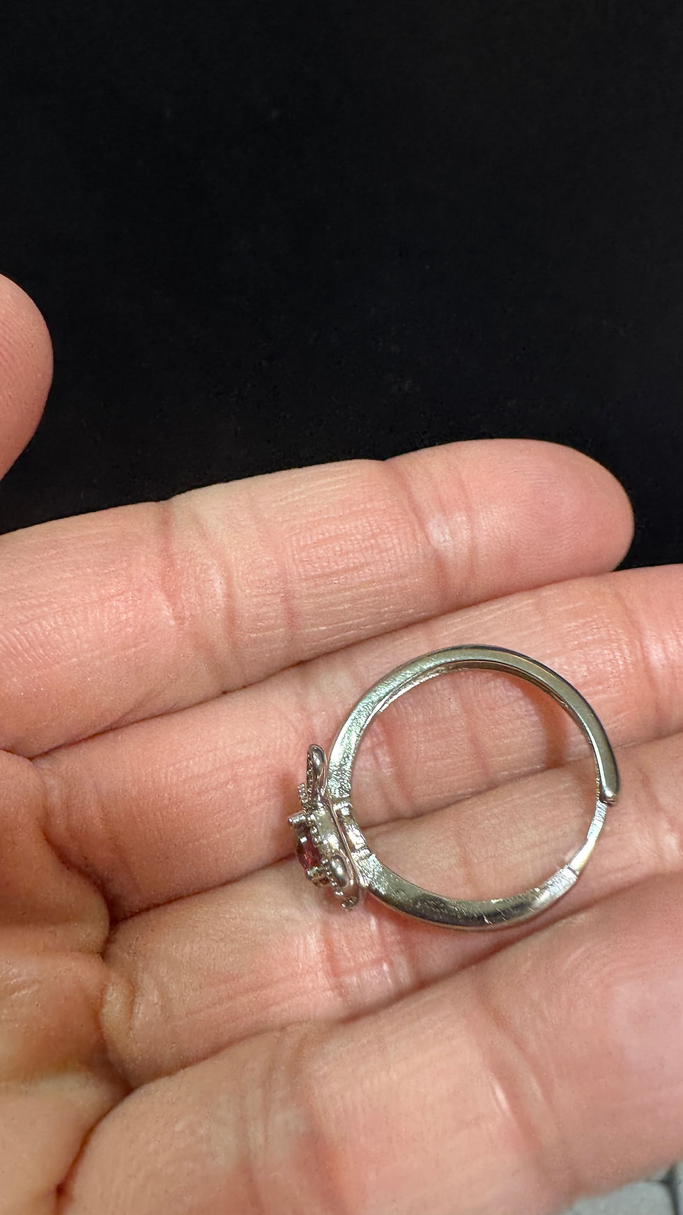 Thumbnail: Garnet adjustable Ring in alloy setting 