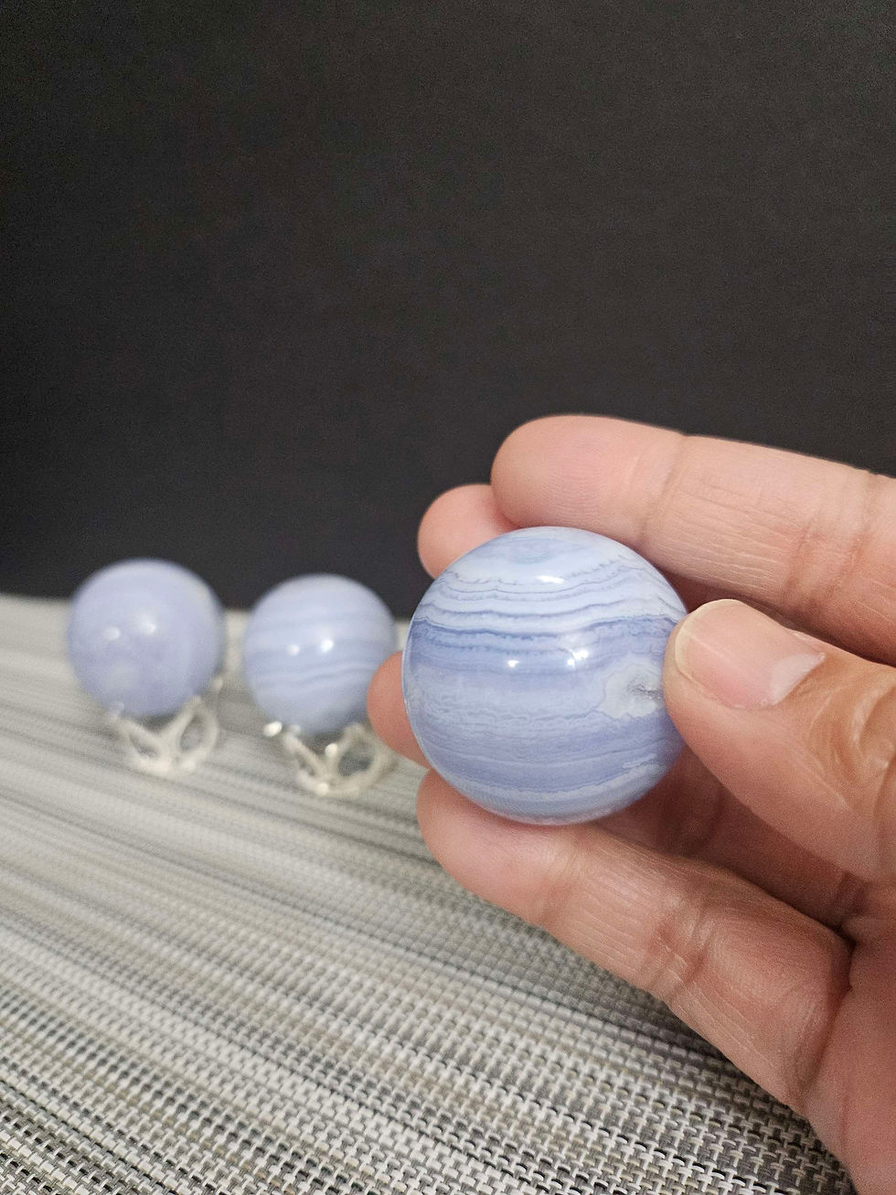 Thumbnail: Blue Lace Agate Sphere 30MM diameter 47grams