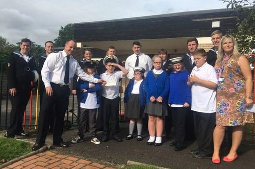 HMS Victorious donate £1,250 for primary trips!