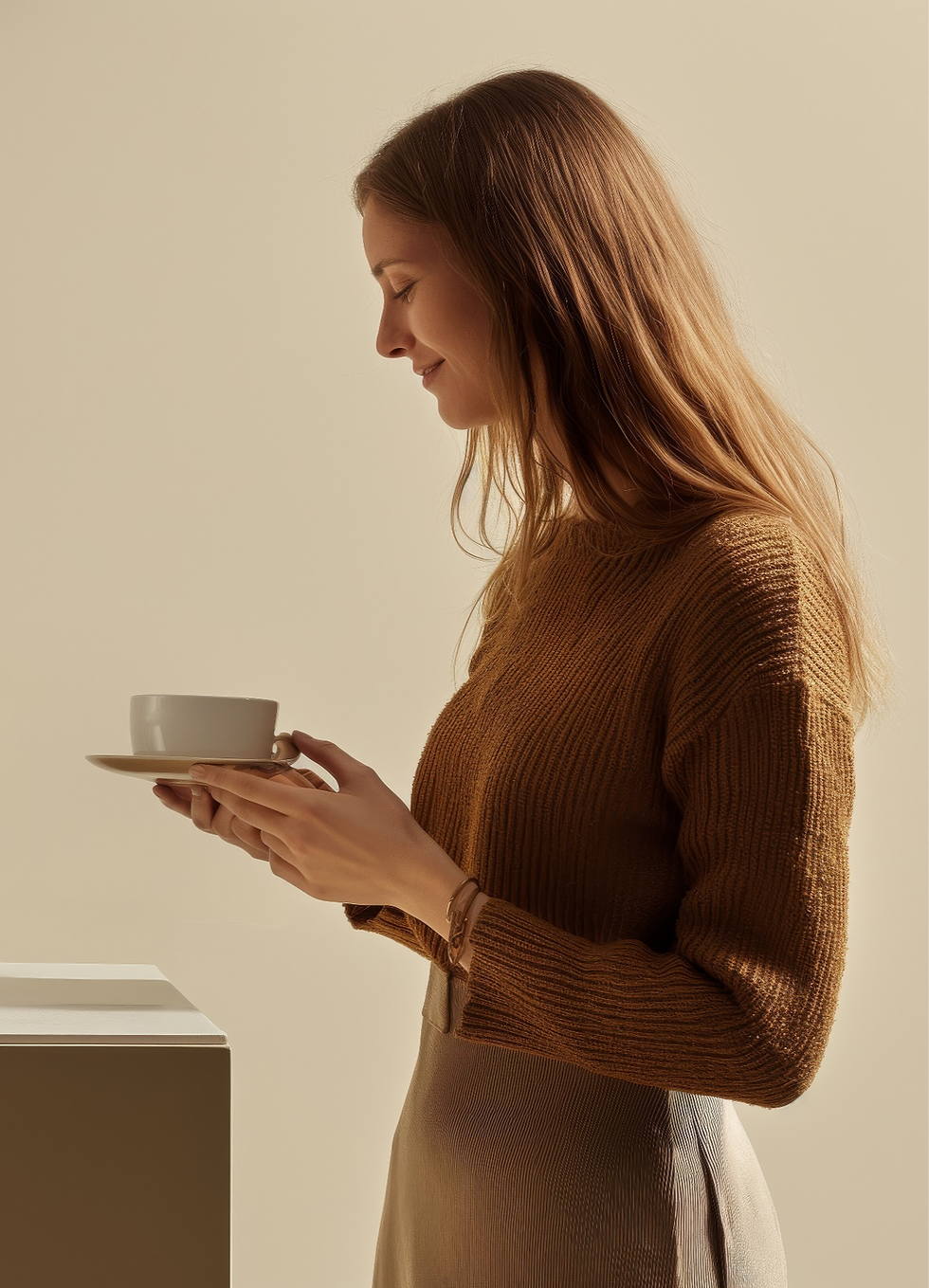 Entspannte Mutter mit Kaffee – erster Schritt raus aus der Überlastung