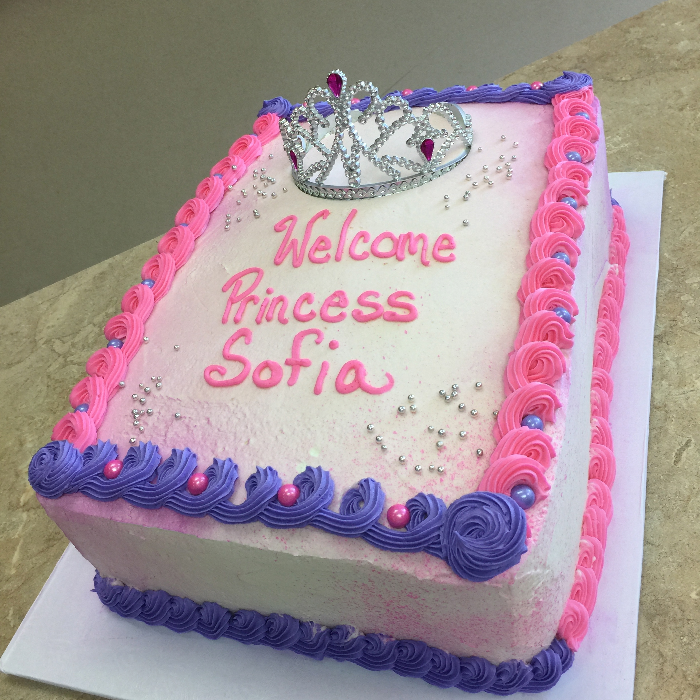 Baby's Girl Princess Shower Cake