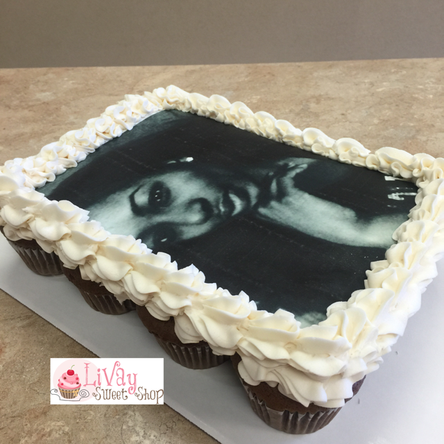 Black & White Photo Cupcake Cake