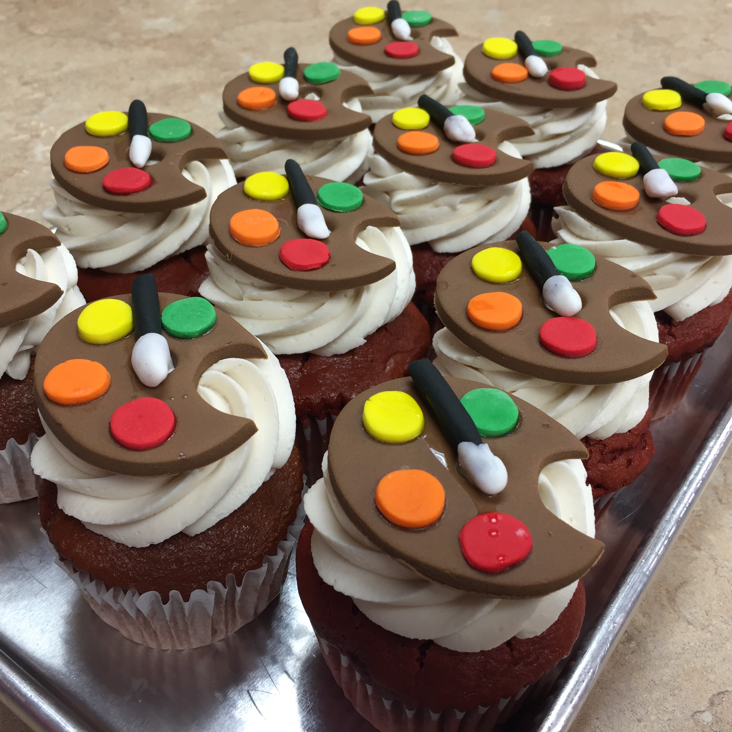Paint Party Cupcakes