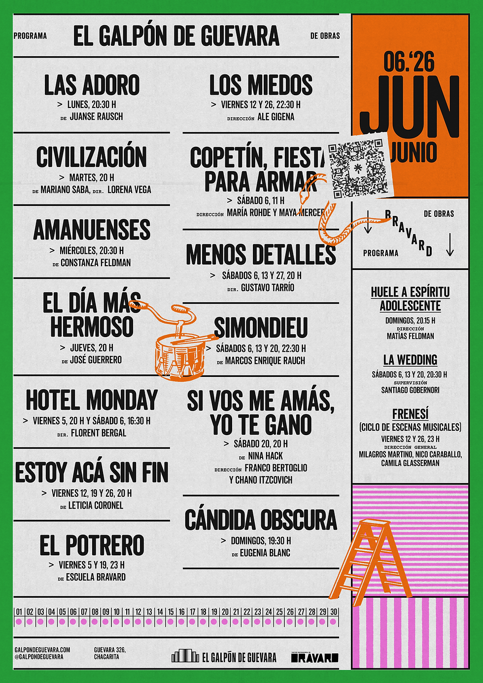 Programación Mensual Teatro Galpón de Guevara CABA