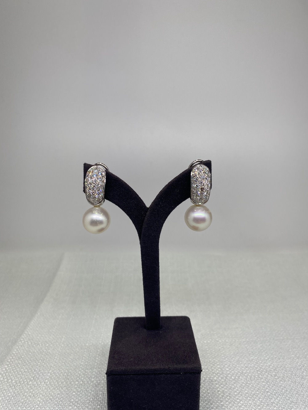 Vintage Pearl & Diamond Earrings