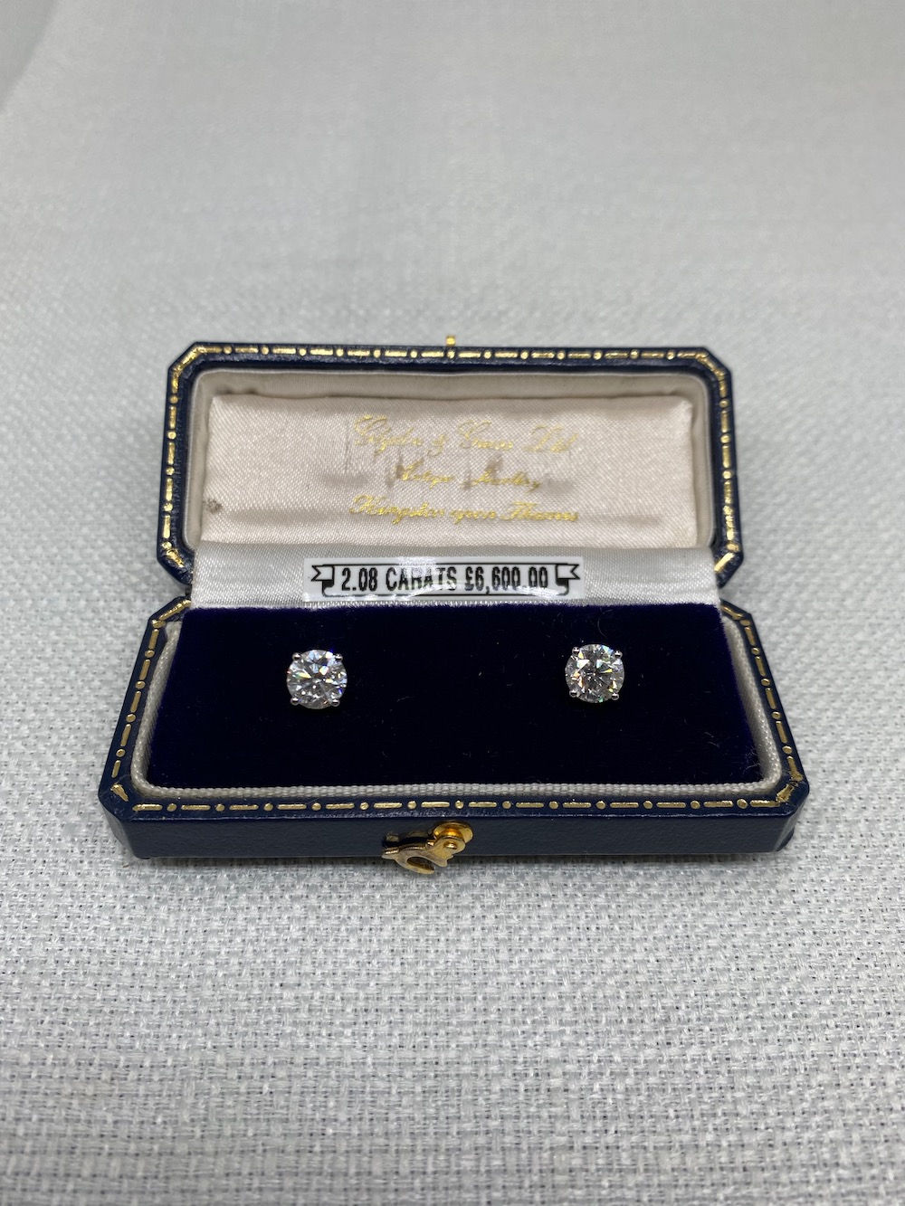 2.08 Carat Diamond Stud Earrings