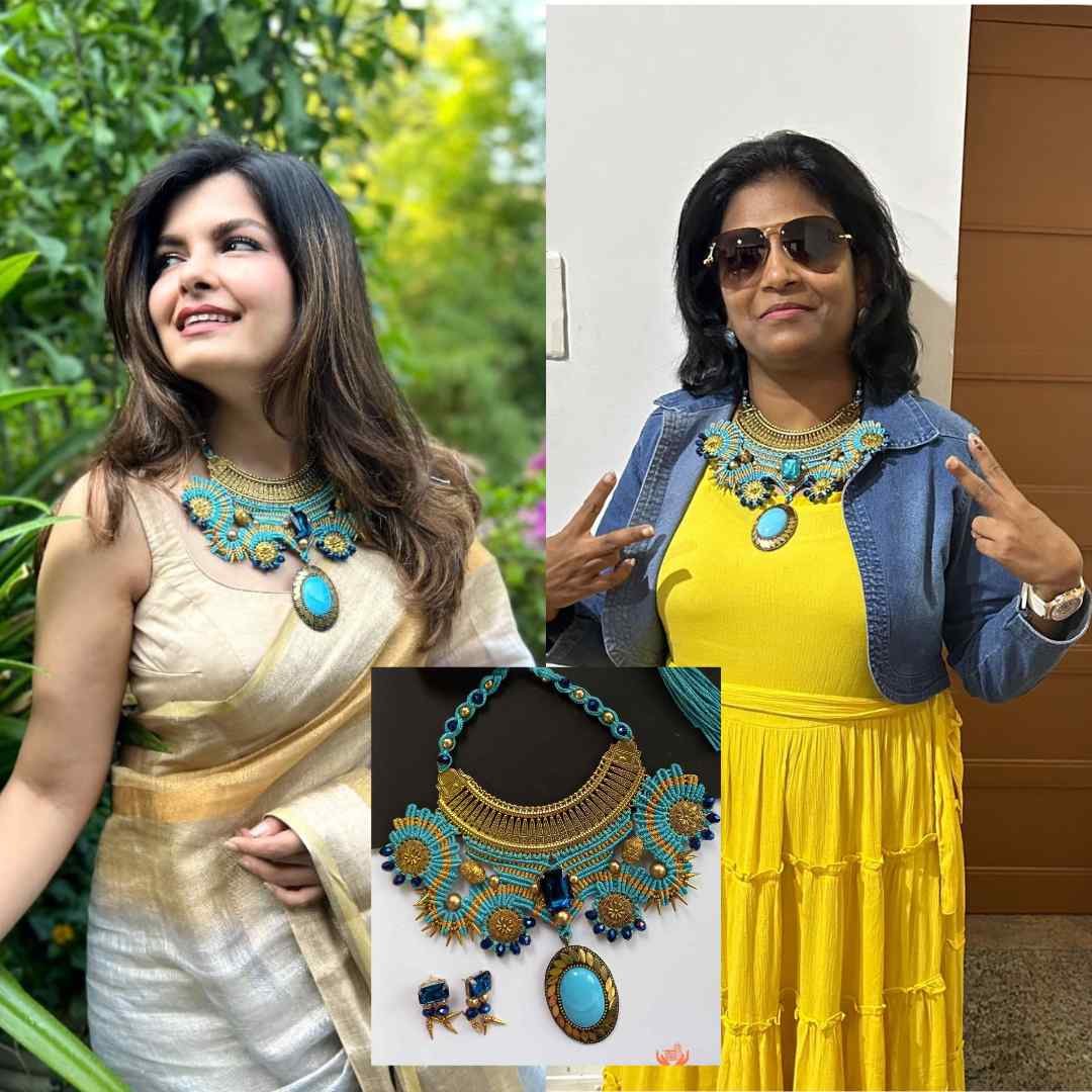 This is one of the best-selling designs that I created 2 years back and now I have it in 4 different colours. Thank you Mehndi and Christina for the amazing photos.