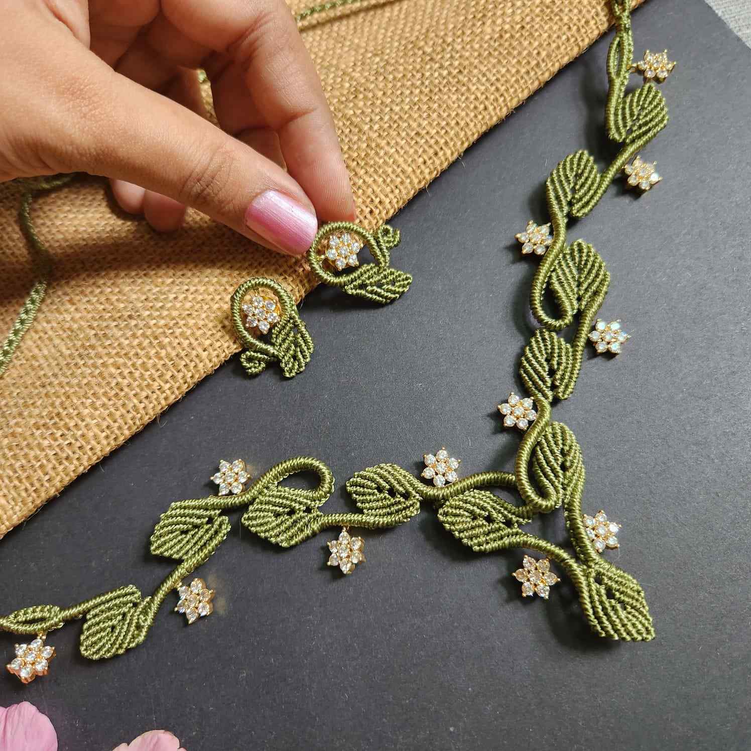Manjari macrame necklace set