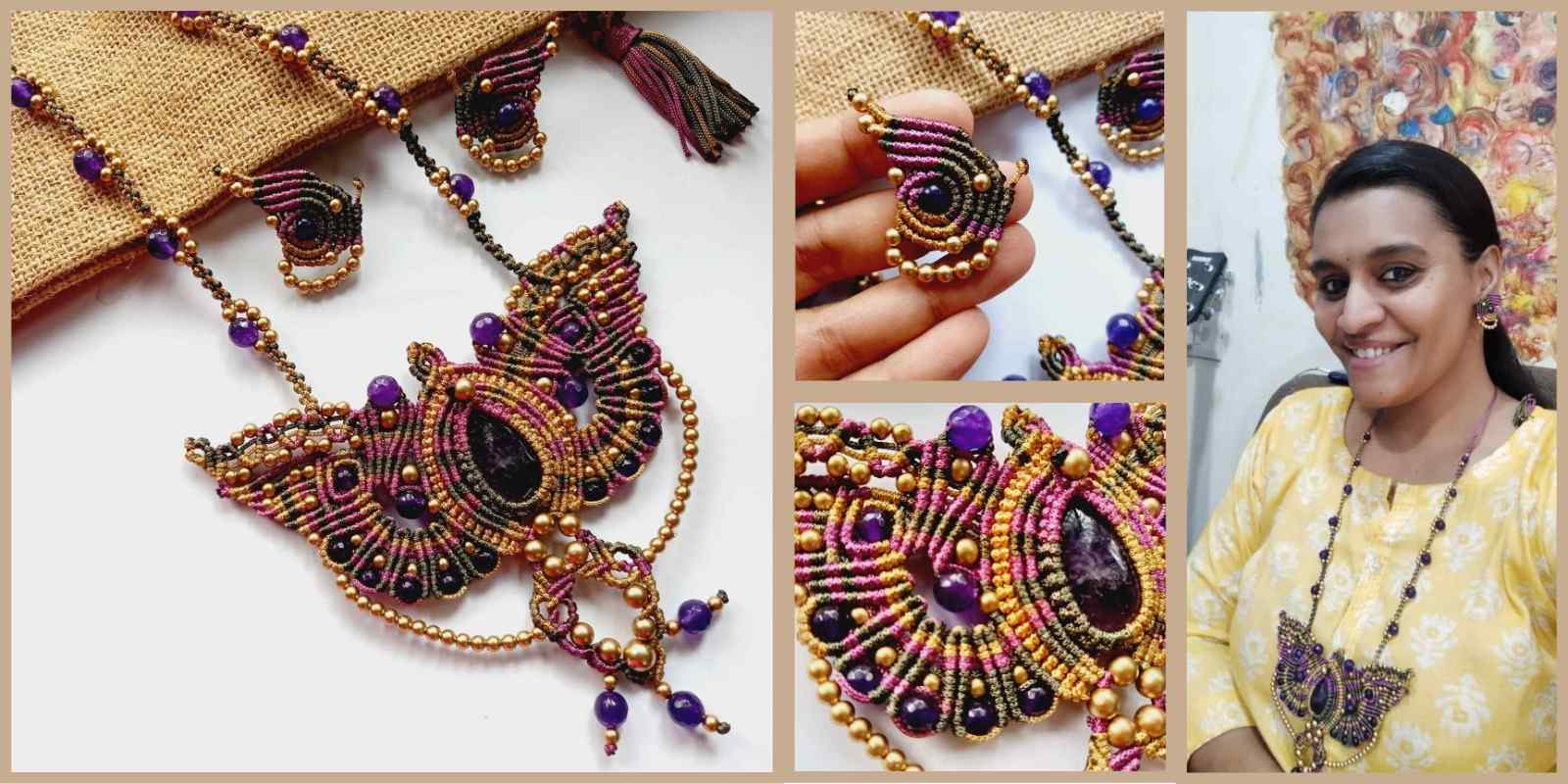 As there is no pre-made mould, each macrame jewellery design is unique and make absolutely terrific gifts