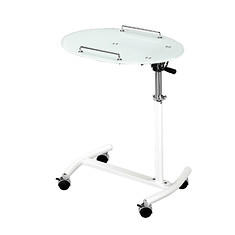 Rolling bedside tray table with adjustable height – convenient for reading, eating, or working from bed or chair