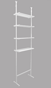Over the toilet storage shelf with adjustable height designed to organize bathroom essentials above the toilet