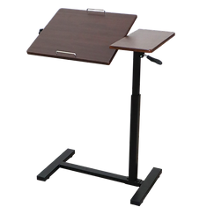 Height-adjustable overbed table with wheels – perfect for bedside meals, laptop work, or hospital recovery support