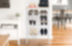 Adjustable shoe stand with durable wooden tabletop ideal for storing shoes and household items in sm