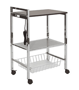 Functional serving cart with storage shelves and easy mobility for use in homes, offices, or restaurants