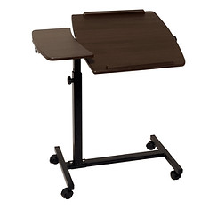 Multifunctional bedside table with adjustable tray – overbed desk for eating, writing, or laptop use in bed