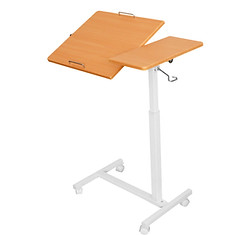 Rolling bedside tray table with adjustable height – convenient for reading, eating, or working from bed or chair