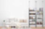 Wall leaning storage shelf with adjustable tiers perfect for modern interior storage solutions