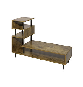 電視置物櫃具多格收納空間，方便擺放機上盒與書籍