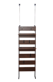 Freestanding wall shelf with adjustable height and open storage design for organizing home or office essentials