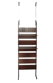 Freestanding wall shelf with adjustable height and open storage design for organizing home or office essentials