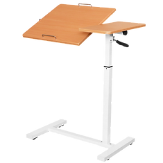 Height-adjustable overbed table with wheels – perfect for bedside meals, laptop work, or hospital recovery support