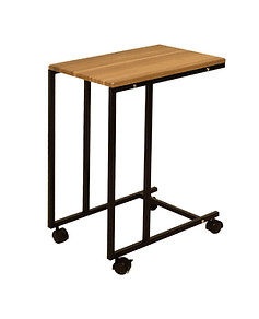Portable C shaped snack table perfect for working on a laptop or enjoying meals on the couch