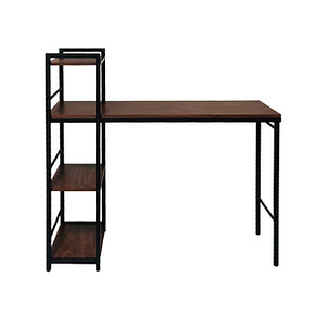 多層L型書架電腦桌組合，方便收納書籍與辦公用品