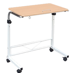 Ergonomic overbed tray with adjustable height – mobile bedside solution for elderly care, medical needs, or daily convenience