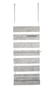 Adjustable freestanding shelf designed for versatile wall storage in living rooms, kitchens, or workspaces