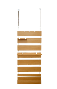 Multi-level freestanding wall shelf ideal for displaying books, plants, or household items