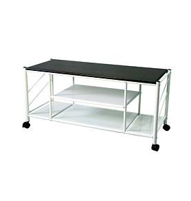 現代風格電視架可支撐平面電視並整齊收納影音設備