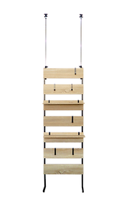 Freestanding wall shelf with adjustable height and open storage design for organizing home or office essentials