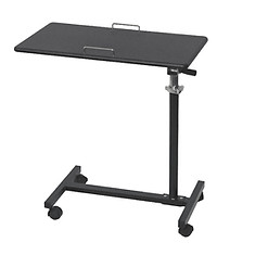 Multifunctional bedside table with adjustable tray – overbed desk for eating, writing, or laptop use in bed