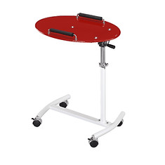 Rolling bedside tray table with adjustable height – convenient for reading, eating, or working from bed or chair