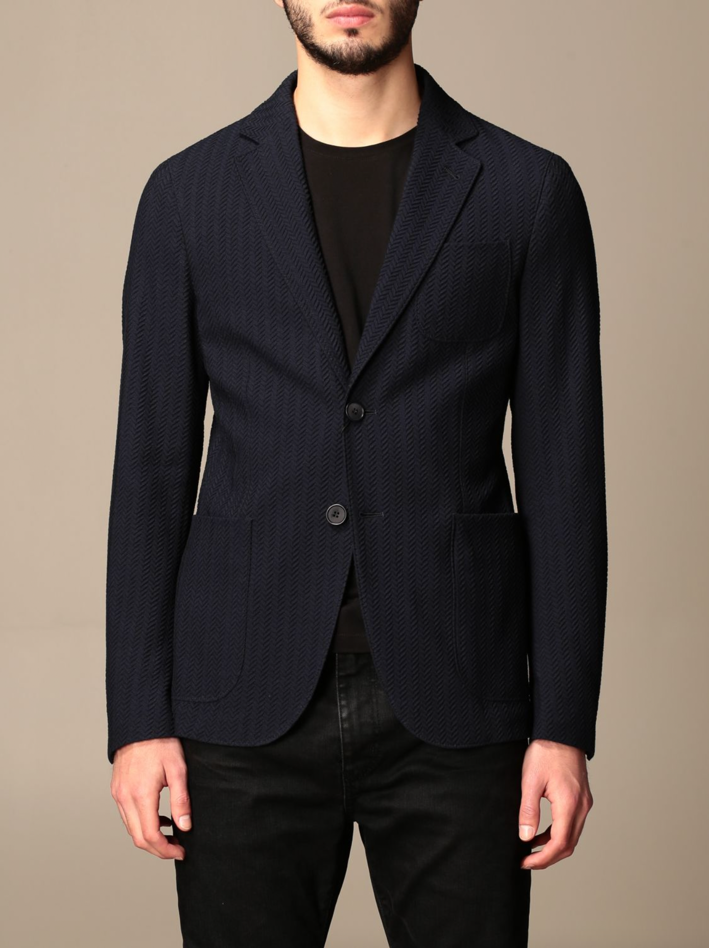Giorgio Armani herringbone single-breasted jacket