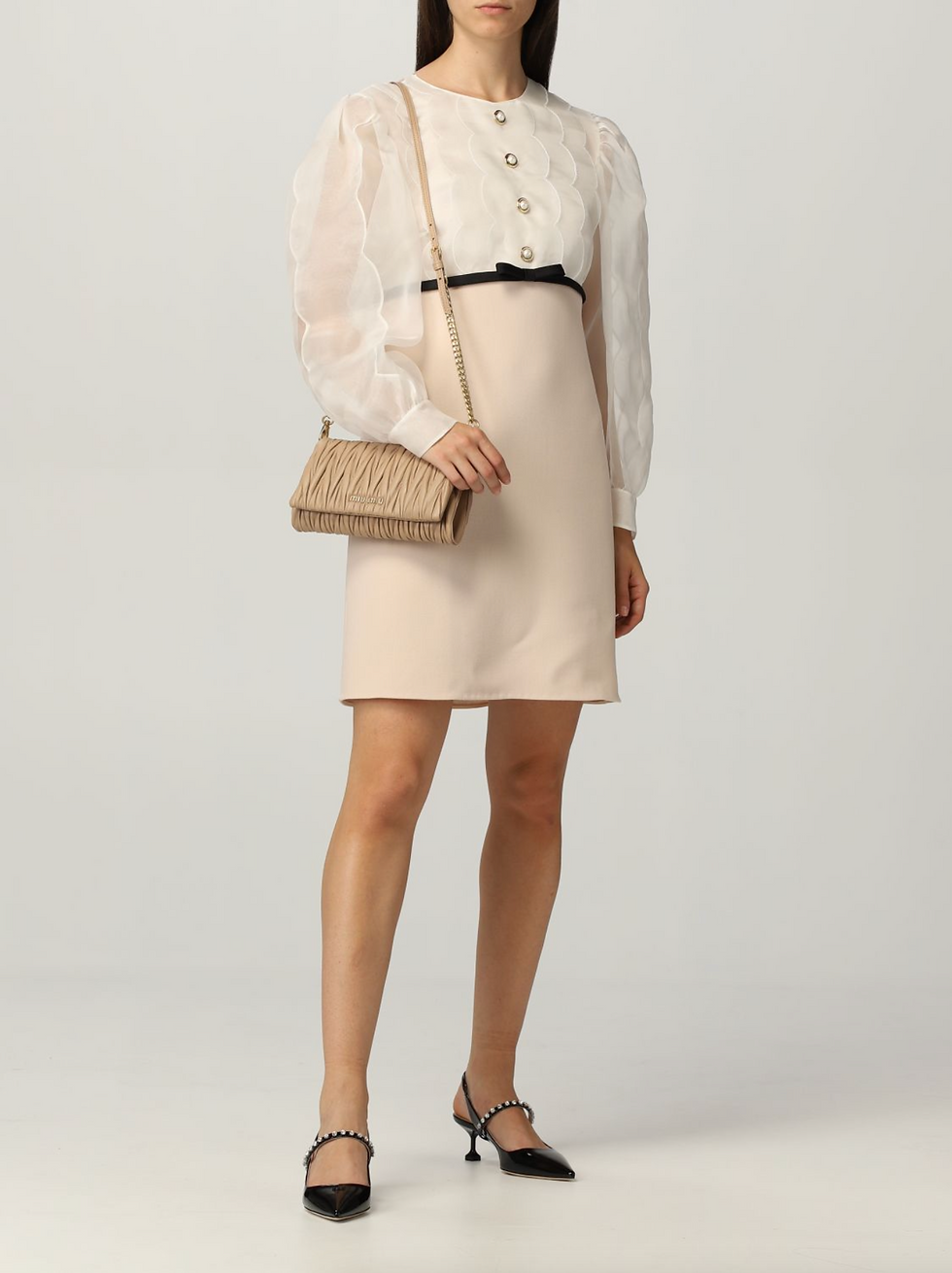 Miniature : Miu Miu dress in crepe and organza