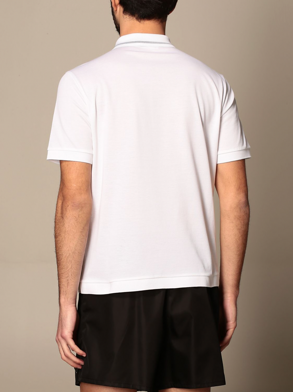 Miniature : Prada cotton piqué polo shirt with striped profiles