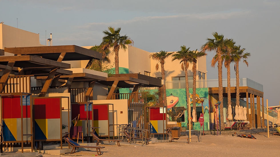 At the Fuwairit Kite Beach Hilton Hotel. Definitely worth a visit when you are in Qatar.