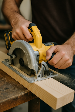 Handyman Preparing To Install Front Columns
